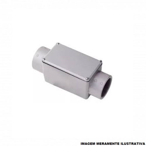 Condulete Alumínio Prova de Tempo Tipo C 3/4" com Rosca NPT com Tampa com Vedação Pintura Epóxi IP66