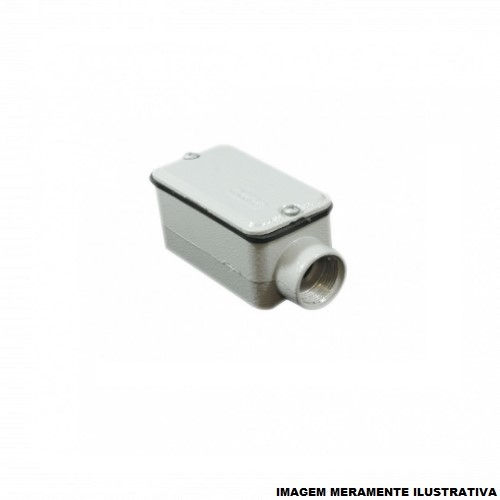 Condulete Alumínio Prova de Tempo Tipo e 3/4" com Rosca NPT com Tampa com Vedação Pintura Epóxi IP66