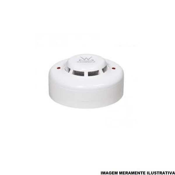 Detector Fumaca Óptico 12VCC/24VCC com LED Vermelho IP20 Convencional