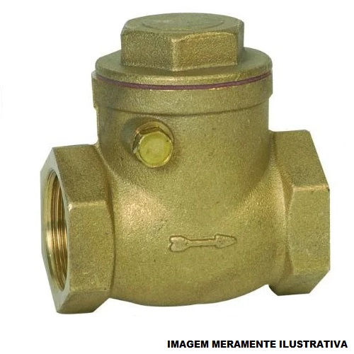 Válvula Bronze e Latão Retenção Vertica/Horizontal com Portinhola 2" BSP PN16 Água Fria Reforçada