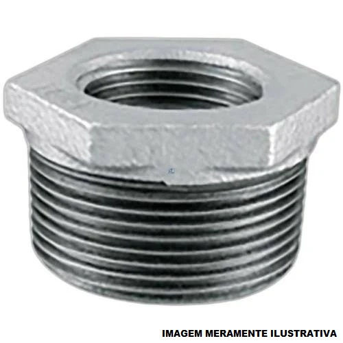 Bucha Redução Galvanizada a Fogo 1.1/2"X1/2" BSP Reforçada