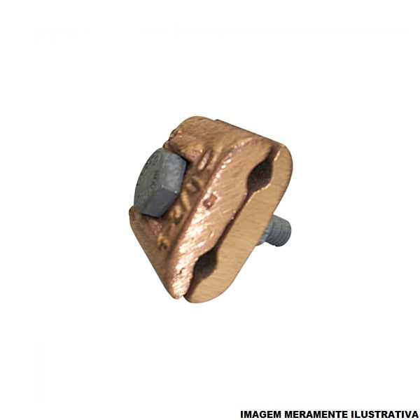 Conector Bronze para Aterramento com Parafuso Bronze Estanhado com Base para 2 Cabos 50,00-150,00 mm² Duplo