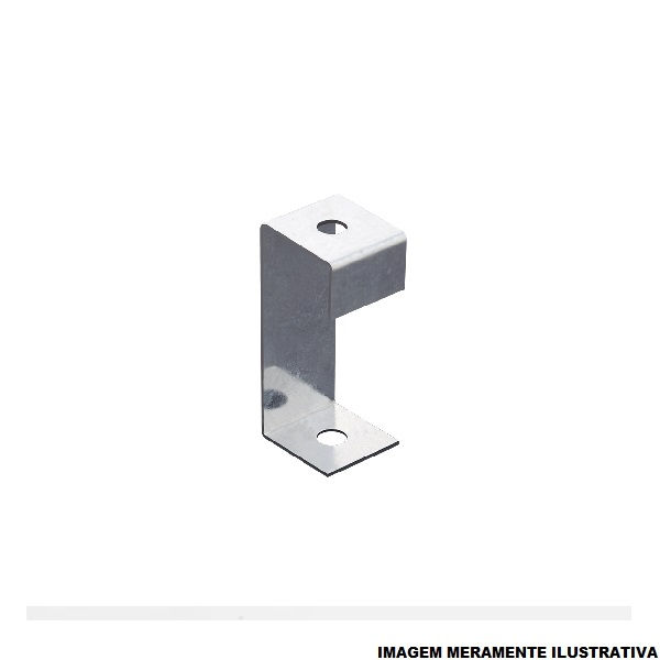 Suporte Gancho Curto Galvanizado Eletrolítico para Perfilado 38x38 mm para Fixação Luminária