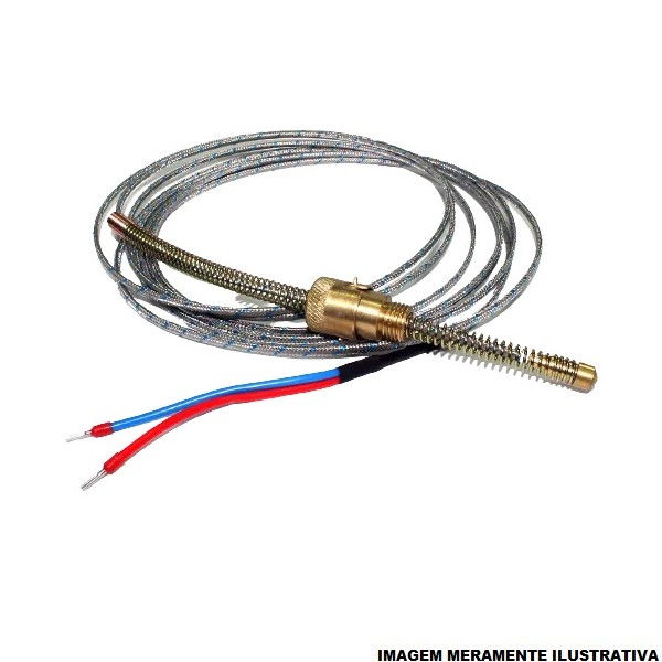 Termopar Sem Cabeçote INOX Tipo J para PT 100 8 mm com Cabo 2 M