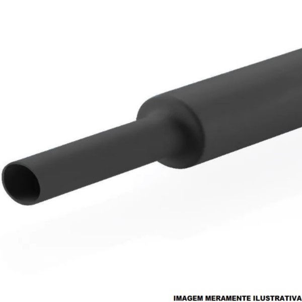 Tubo Termocontrátil Poliolefina 600VCA 3/8" Preto 4,7-9,5 mm