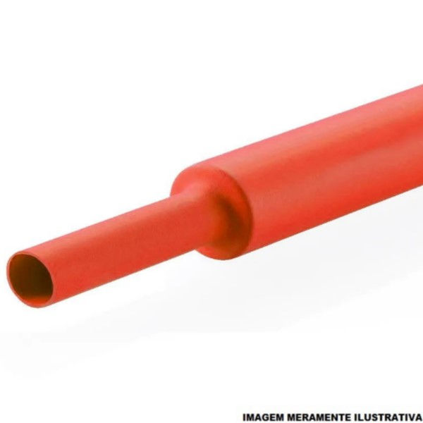 Tubo Termocontrátil Poliolefina 600VCA 5/8" Vermelho 8,0-16 mm