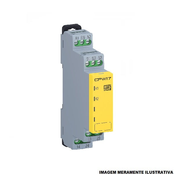 Relé Controlador Relé Controlador CPW17 3A 24VCA/CC 3NA+1NF para Parada de Emergência