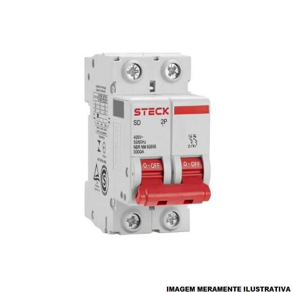 Disjuntor Termomagnético Fixo Bipolar SDZD62 C 40A 10 KA/6 KA 127/220VCA DIN