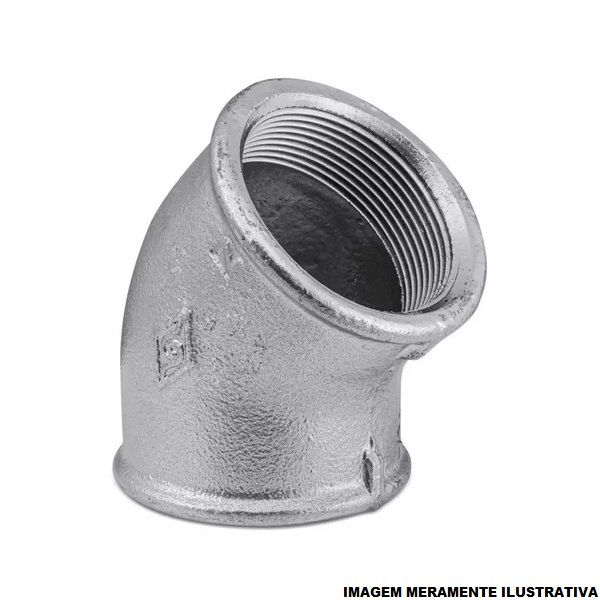 Cotovelo Galvanizado a Fogo 45G 1/4" BSP