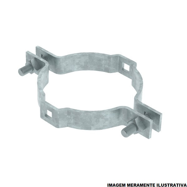 Cinta Circular Galvanizada a Fogo 430 mm com 2 Parafusos e 2 Porcas