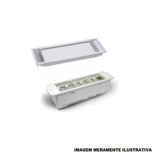 Tampa Caixa Passa Cabos ABS com Rebaixo com Régua S210 sem Blocos 290x103 mm Preta QTMOV Facility