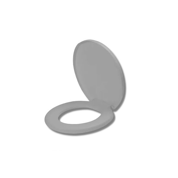 Assento Sanitário Almofadado Oval Cinza Comfort