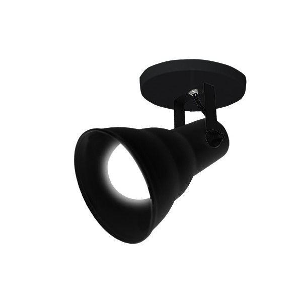 Spot Sobrepor 1x60W Direcionável E27 Preto Redondo HOL Circular