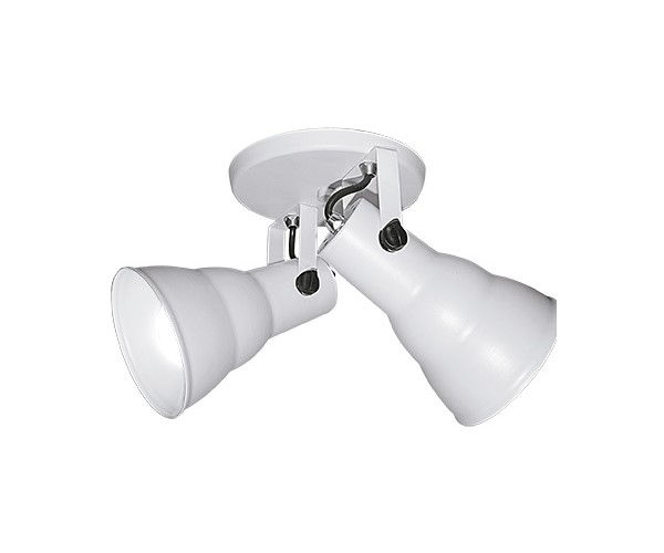 Spot Sobrepor 2x60W Direcionável E27 Branco Redondo HOL Circular