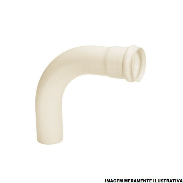 Curva PVC 90G Longa 350 mm Classe 8 Branca Esgoto