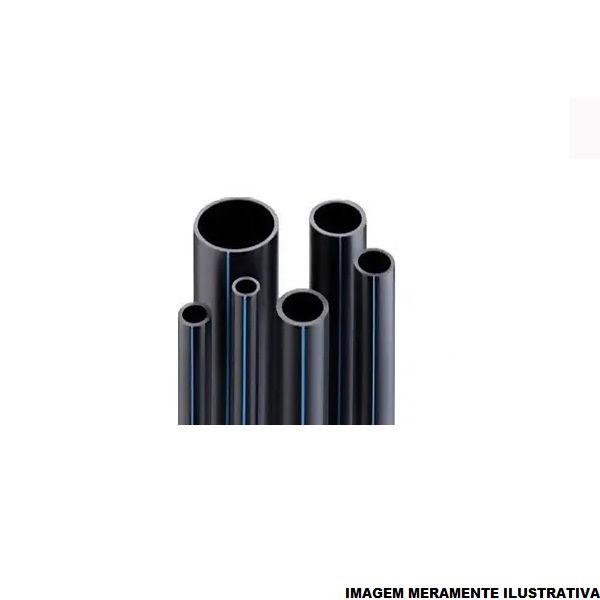 Tubo PEAD Liso 140 mmX6 M PN8 Preto Distribuição de Água