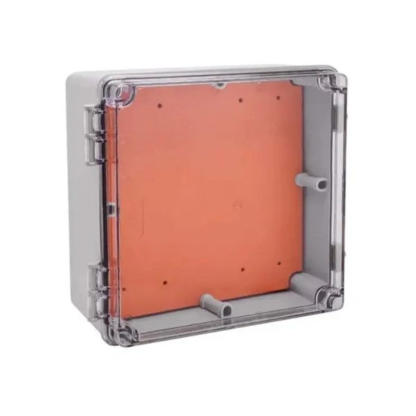 Quadro de Comando PVC 300x300x200 mm com Placa e Fecho Cinza IP68 Porta Transparente Rohdbox