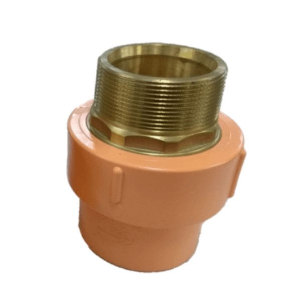 Conector Super CPVC Transição Macho 80 mmX3" Ultratemp Flowguard Água Quente com Inserto Metálico