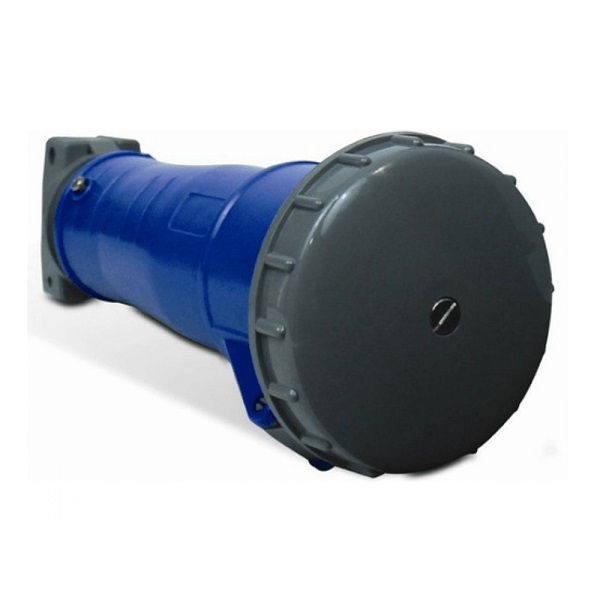 Acoplamento Móvel 2P+T 125A/220VCA PVC Azul Shock Tite 6H IP67 Industrial
