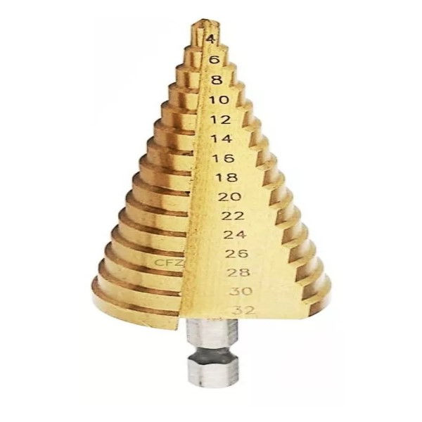 Broca Escalonada Metal Aço Rápido 4x32 mm HSS