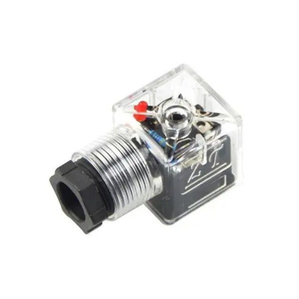 Conector Comando 2 Polos Poliamida com Parafuso Transparente com LED