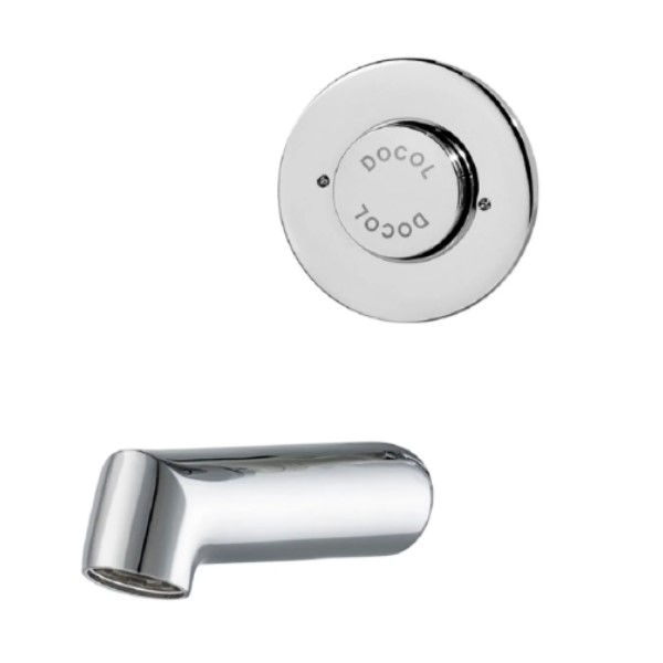 Torneira Lavatório Ligas de Cobre Fechamento Automático para Parede 3/4" Cromada Baixa Antivandalismo