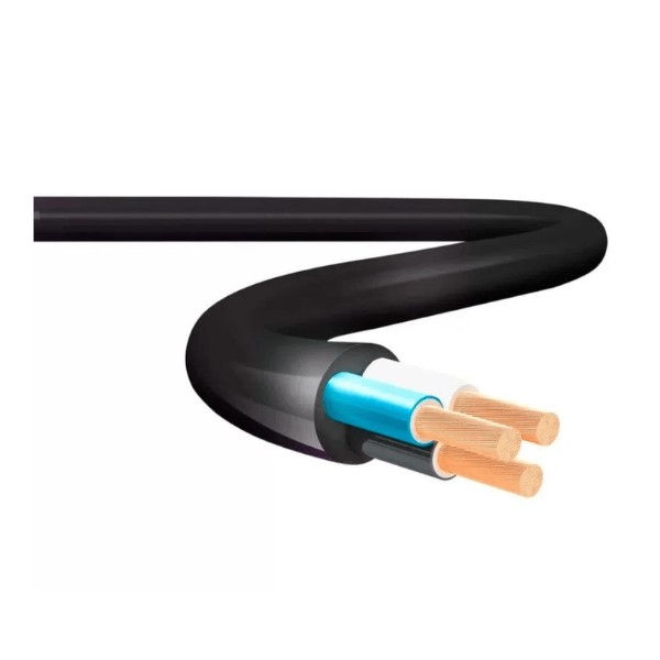 Cabo Cobre Isolado HEPR 90G 0,6/1 kV 3x 2,5+2,5 mm² Eprotenax G7 Flexível Blindado Preto NBR 7286 para Inversor de Frequência VFD Classe 5