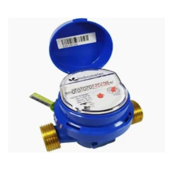 Hidrômetro Corpo Latão Unijato Residencial 3/4" Vazão QN 2,5 - Qmax 3 m3/H sem Telemetria PRE Equipado com Visor Plano Giratório sem Conexões Instalação Horizontal/Vertical