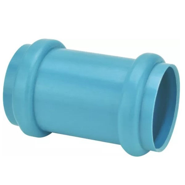 Luva PVC Correr sem Anel DN100 Linha Fixa Azul Distribuição de Água PN80