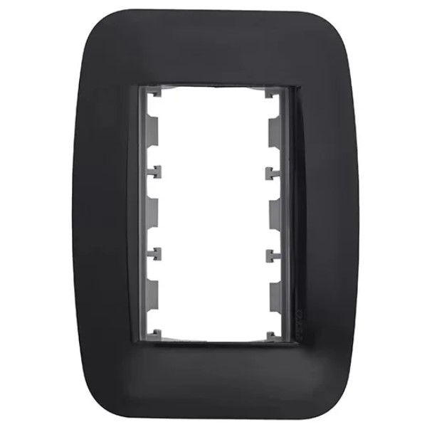 Placa PVC para 3 Módulos 4x2 Preta Clássica