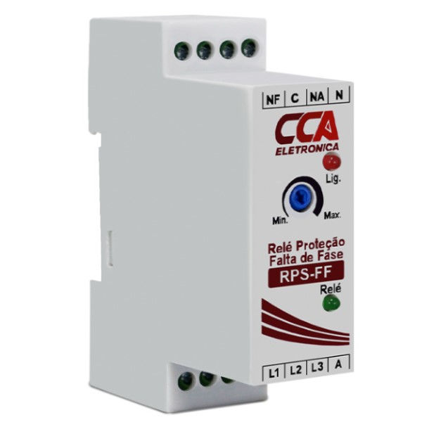 Relé Falta de Fase Relé Falta de Fase Rps-ff 380VCA 1 Contato Reversível (NAF) 50/60 Hz com Assimetria Fases com e sem Neutro