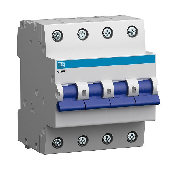 Disjuntor Termomagnético Fixo Tetrapolar MDW C 10A 5 KA/3 KA 220/380VCA DIN