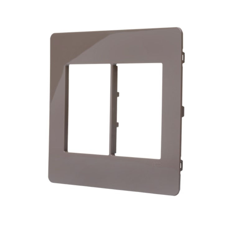Placa PVC para 3 Módulos + 3 4x4 Chocolate Unno Life