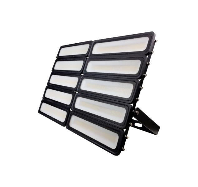 Projetor Led Retangular Modular 500W Alumínio Facciata 6500K 50000 lm Bivolt Preto IP66 25.000H