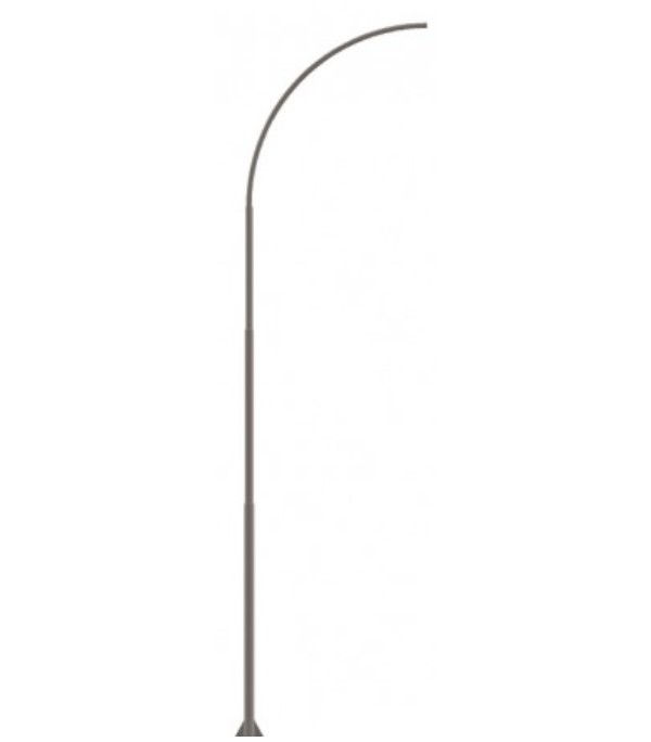 Poste Cônico Aço Galvanizado 6 M Curvo 60G Topo 50,8 mm Engastado