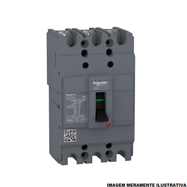 Disjuntor Termomagnético Fixo Tripolar EZC100H 60A 100 KA/30 KA 220/380VCA Caixa Moldada