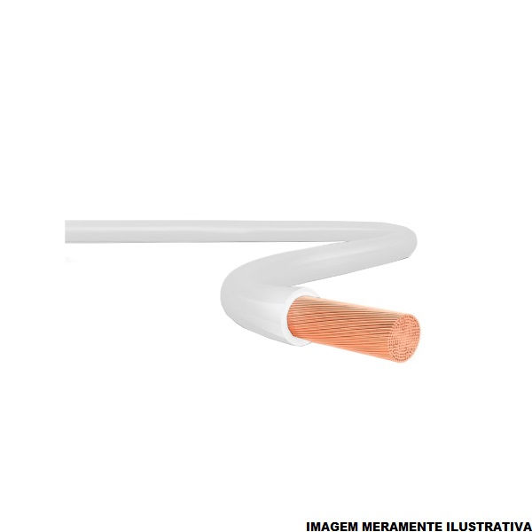 Cabo Cobre Isolado Fibra de Vidro/Silicone 200G 750V 1x 1,50 mm² Flexível Branco Classe 4