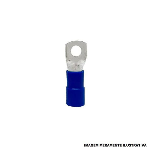 Terminal Cobre Estanhado a Compressão Anel Pre-Isolado 50,00 mm² com 1 Furo M10 Azul