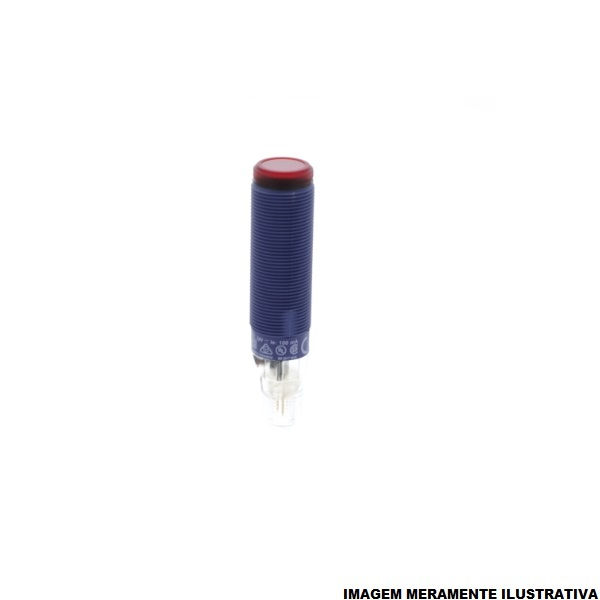 Sensor Fotoelétrico Cilíndrico M18 PNP 12-24VCC com Conector M12 4 Pinos