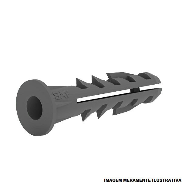 Bucha PEAD 6,00 mm com Borda Cinza para Alvenaria