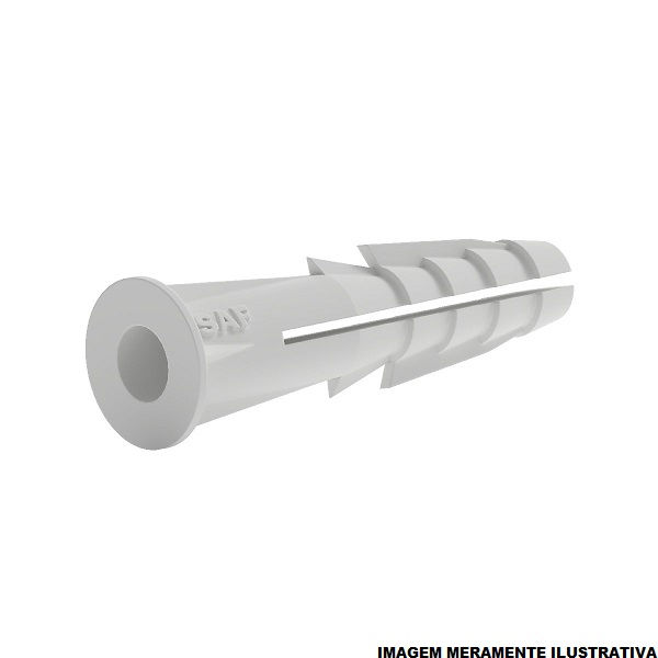 Bucha PEAD 6,00 mm com Borda Branca para Alvenaria