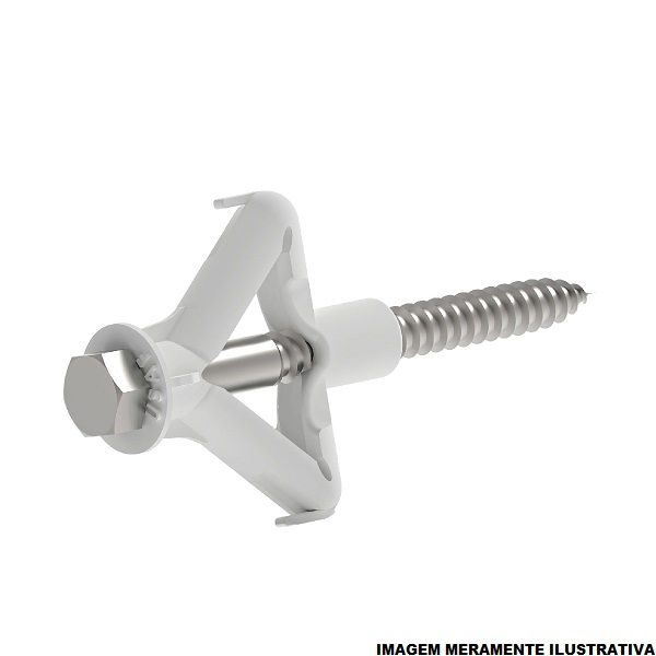 Bucha PEAD 10,00 mm com Borda Branca para Tijolo Furado/Bloco OCO