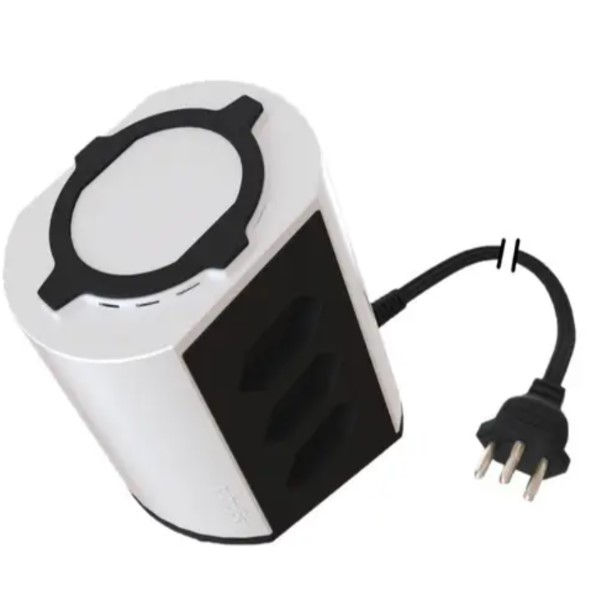 Extensão com 3 Tomadas 2 USB 1,3 M Tower Cabo Paralelo