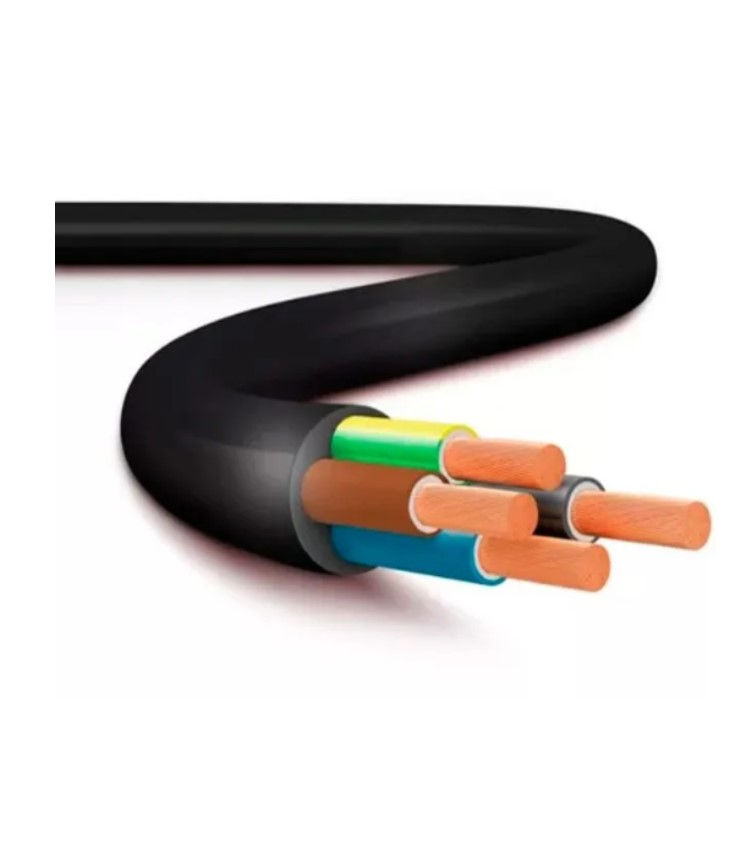 Cabo Cobre Isolado HEPR 90G 0,6/1 kV 5x 6,00 mm² NAX FLEX Preto NBR 7286 Vias Numeradas Classe 5