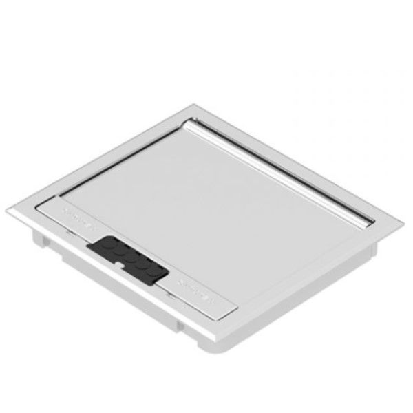 Tampa Nível Alumínio Plana Lisa para Caixa Passa Cabos 186x164 mm Standard com Colar