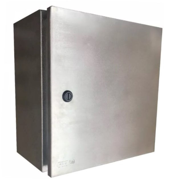 Quadro de Comando INOX Escovado 400x300x200 mm sem Flange com Placa e Fecho Yale IP65