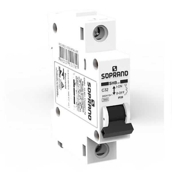Disjuntor Termomagnético Fixo Unipolar SHB1 C 6A 5 KA/3 KA 110/220VCA DIN
