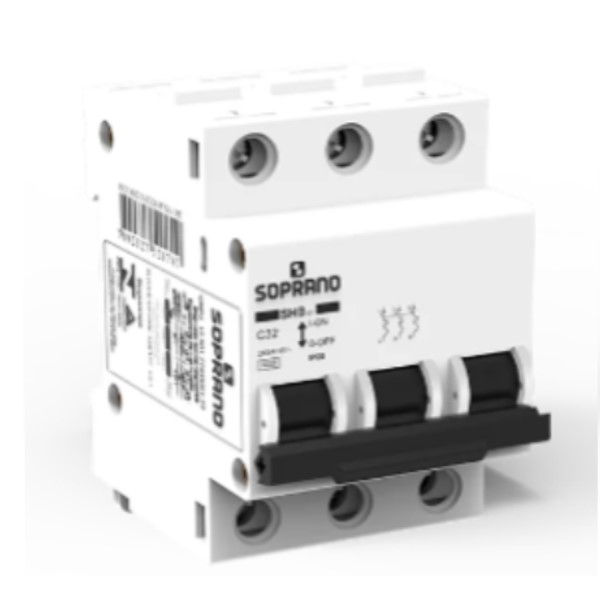 Disjuntor Termomagnético Fixo Tripolar SHB C 10A 5 KA/3 KA 220/380VCA DIN