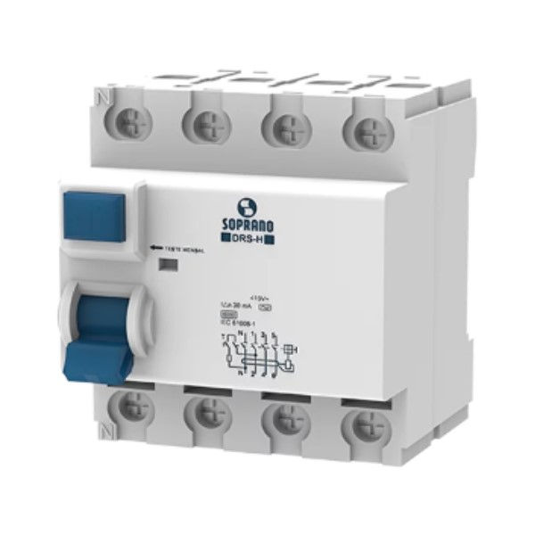 Interruptor dr Tetrapolar 6 KA 220/400VCA 80A 30 MA DIN Tipo AC Diferencial Residual para Barramento Pente