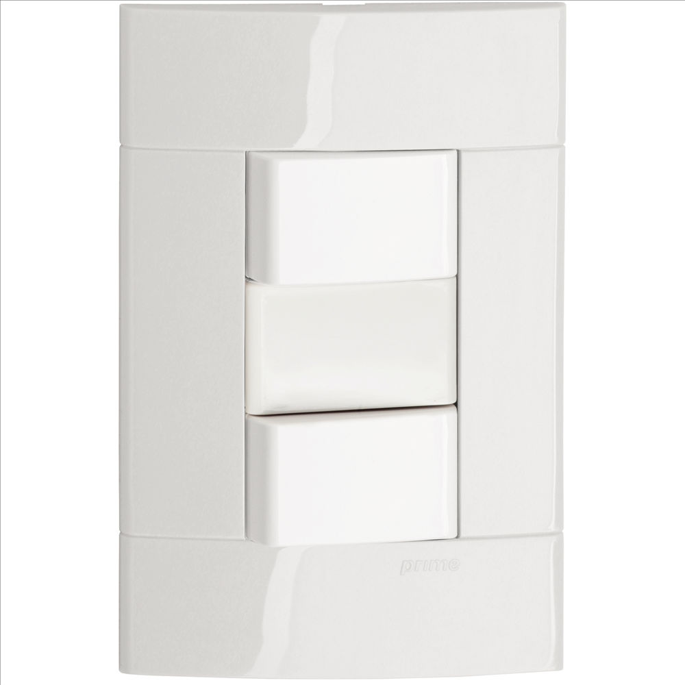 Interruptor Embutir 2 Teclas Paralelas Horizontal 10A/250VCA 4x2 Branco Decor com Placa